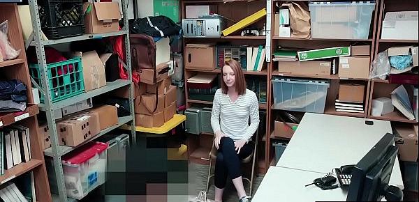  Stuck up redhead teen thief fucked by a security guard